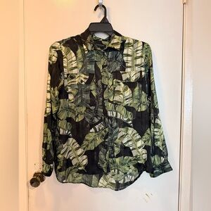 Banana Republic Multicolor Leaf Pattern Shirt